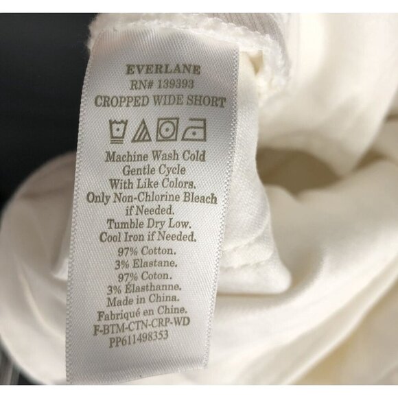 Everlane Women's Cropped Wide-Leg Short Jeans Size 0 White Denim Pants Old Money - Picture 4 of 7